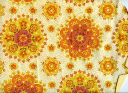retro orange floral wallpaper
