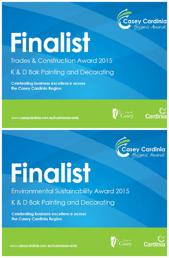 finalists casey cardinia business awards k & D Bak Painting and Decorating